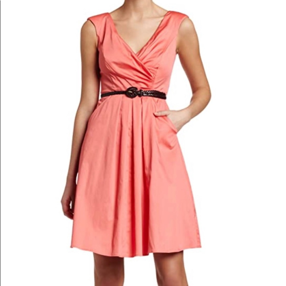 Jessica Simpson Women’s V Neck Belted Cotton Dress